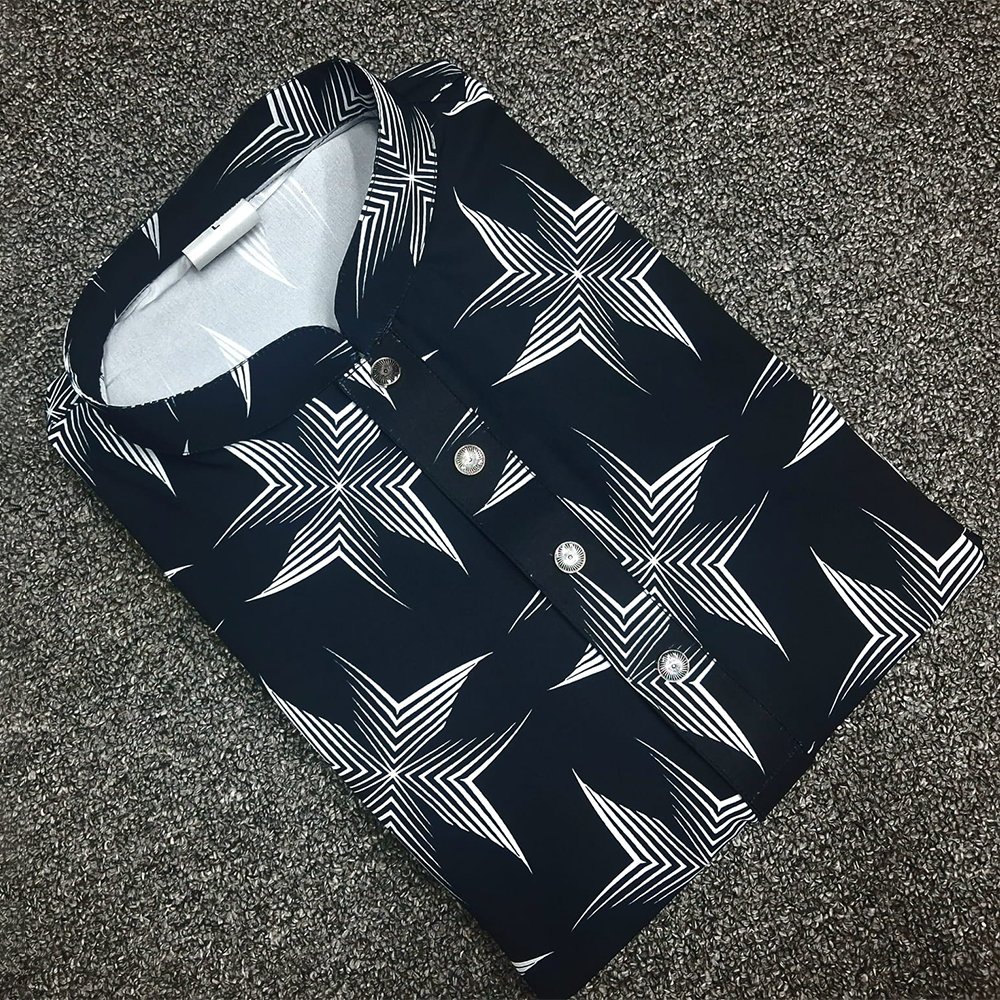 Chaina Stitch Panjabi (Black and White)