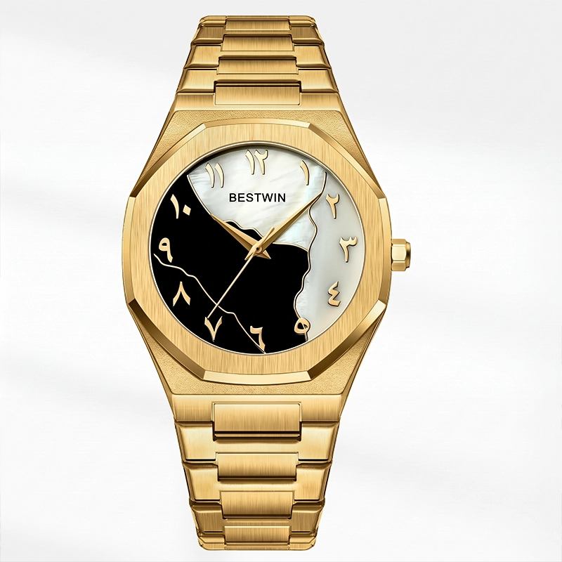 Bestwin Arabic Stainless steel watch- Brown