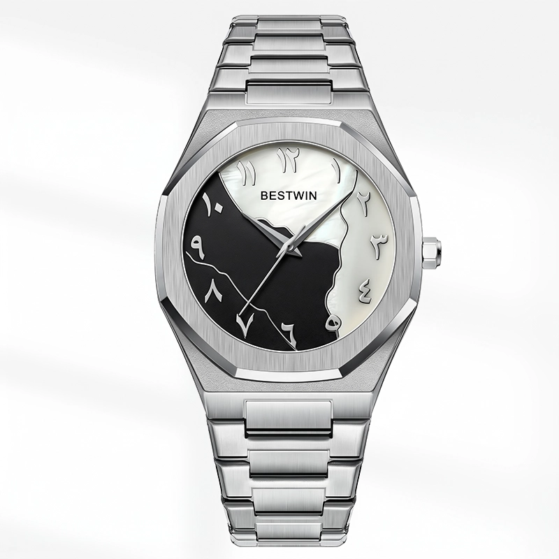 Bestwin Arabic Stainless steel watch- Silver