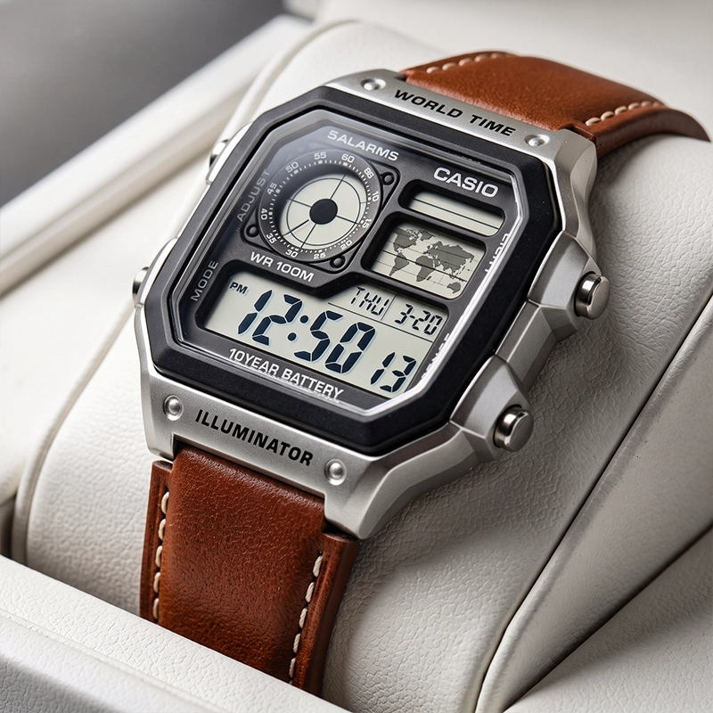 Casio Waterproof watch - maroon