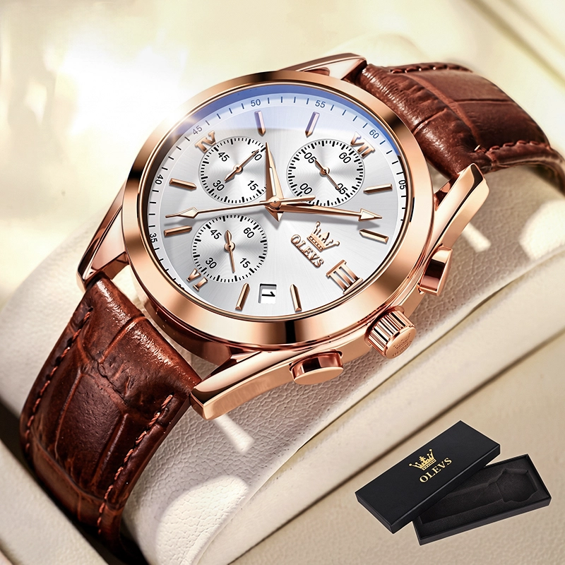 Olevs 2872 Leather Watch For Men