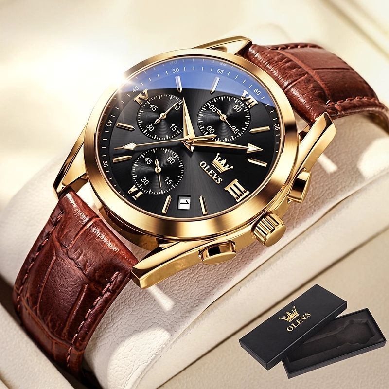 Olevs 2872 Leather Watch For Men
