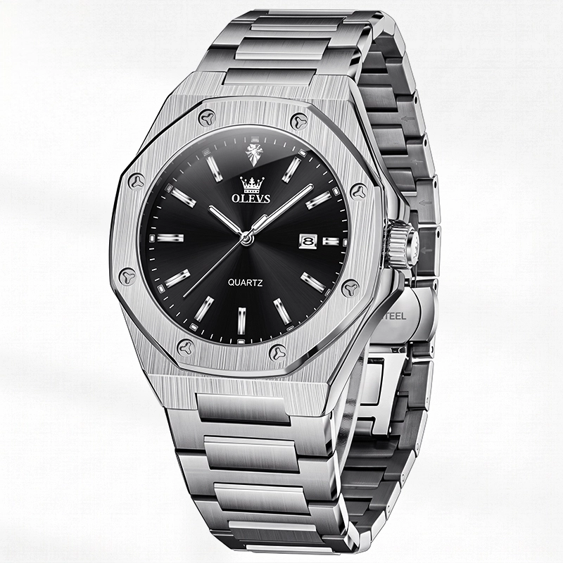 OLEVS 3613 Butterfly Lock Watch - Silver