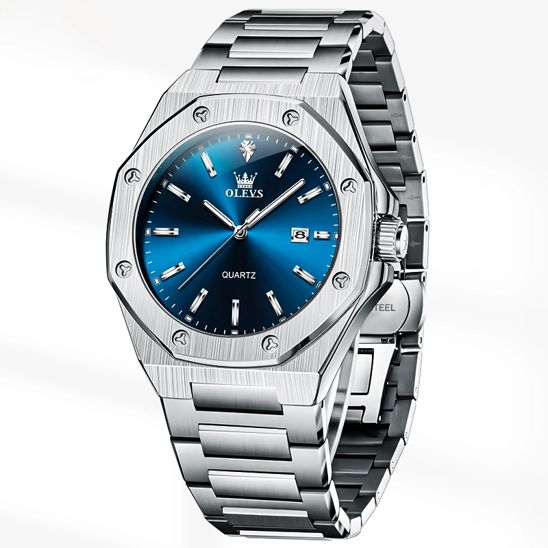 OLEVS 3613 Butterfly Lock Watch - Blue