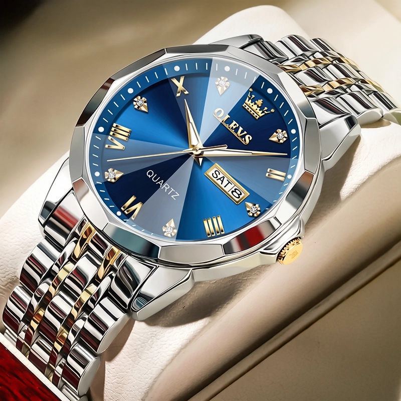 Olevs 9931 Stainless Steel Men watch - Blue