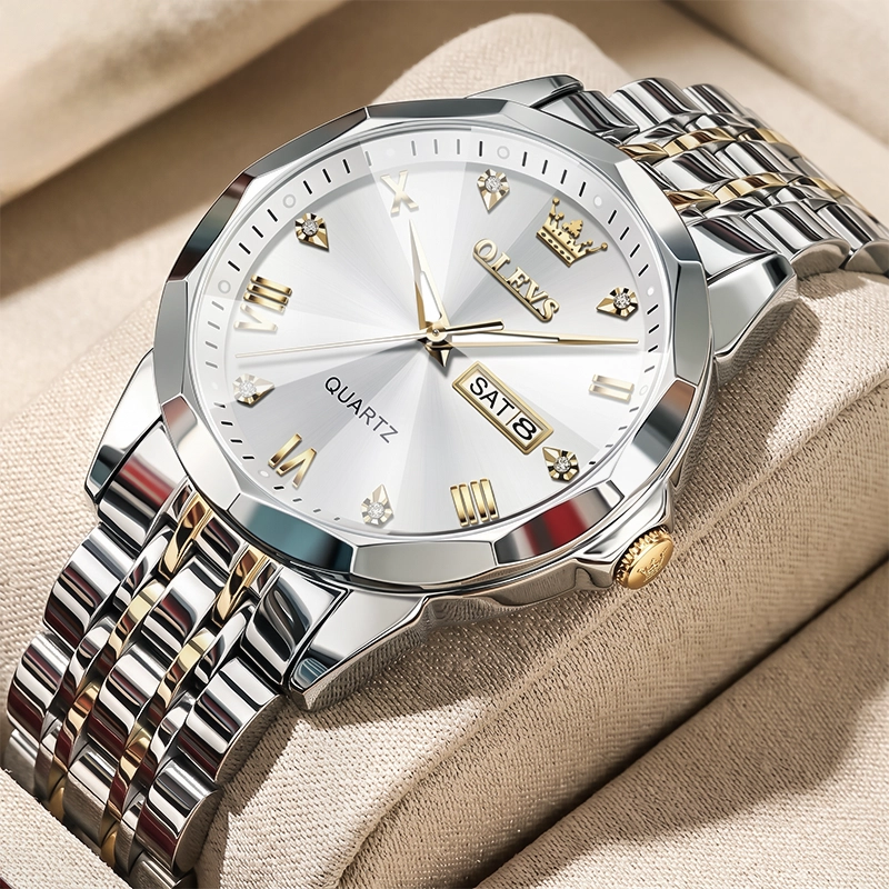 Olevs 9931 Stainless Steel Men watch - white