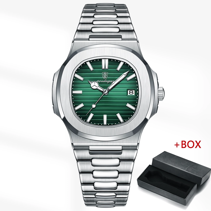 Poedagar 613 Butterfly Lock Men Watch - Green