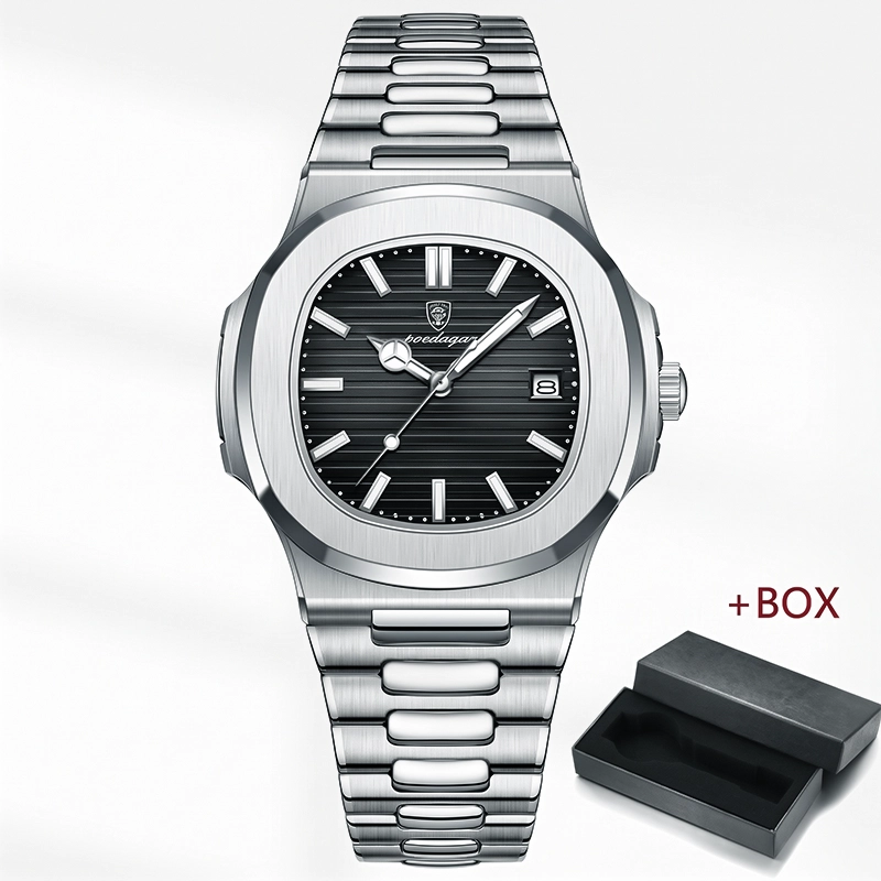 Poedagar 613 Butterfly Lock Men Watch - Black