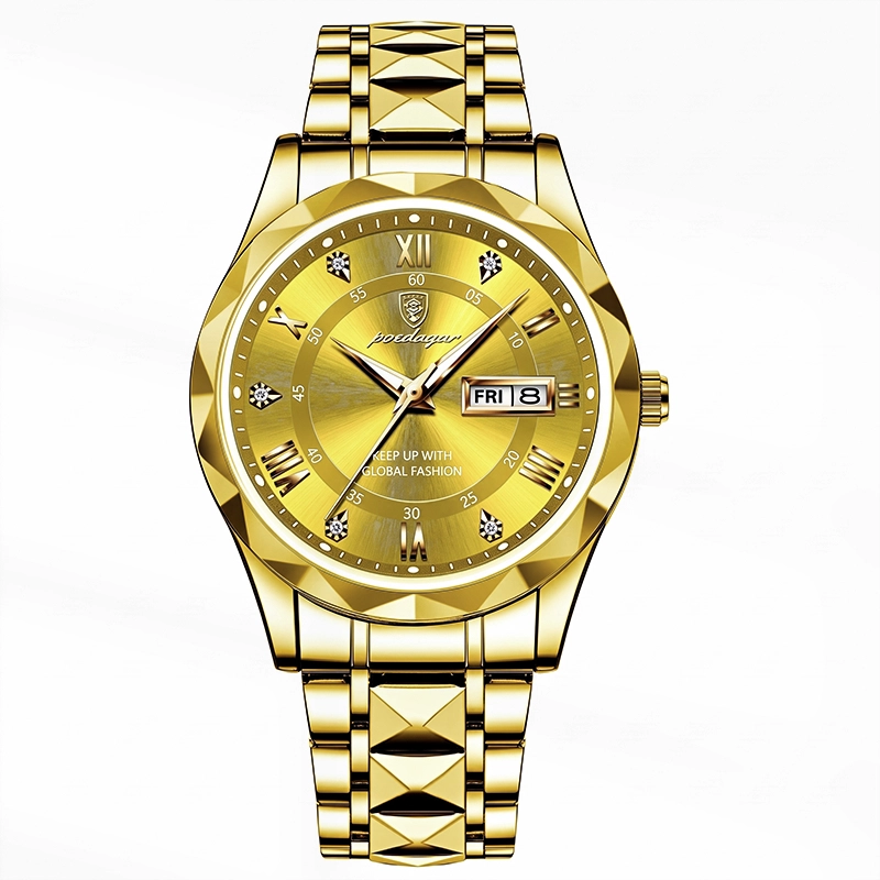 Poedagar 615 Stainless Steel Watch for men - Gold