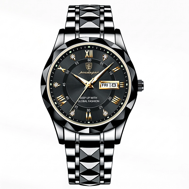 Poedagar 615 Stainless Steel Watch for men - Black