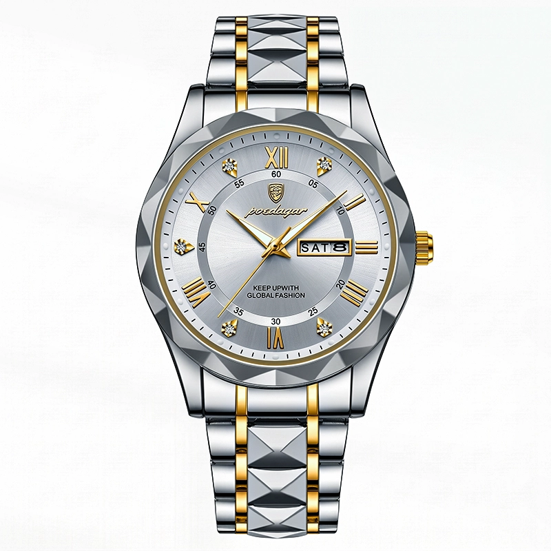 Poedagar 615 Stainless Steel Watch for men - Silver