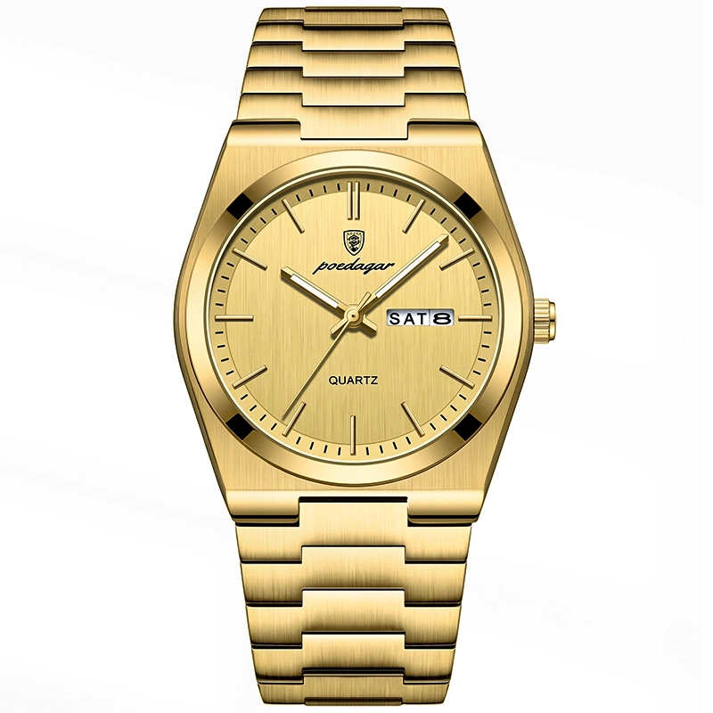 Poedagar 930 Stainless Steel Men Watch - Gold