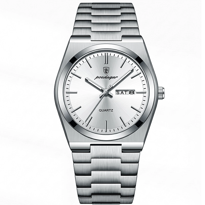 Poedagar 930 Stainless Steel Men Watch - silver